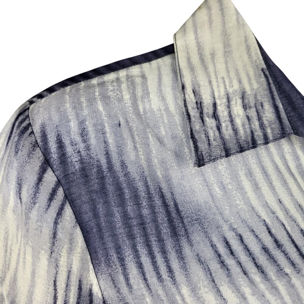 Coldwater Creek X-Large Blue and White Semi-Sheer Linen Tunic or Beach Coverup - Picture 8 of 12